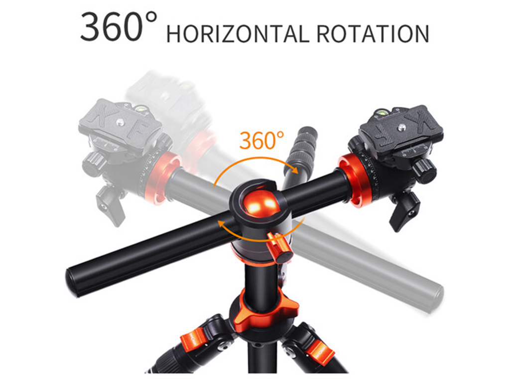 K&F Concept SA254T2 185cm Alüminyum Kompakt Tripod (KF09.090)