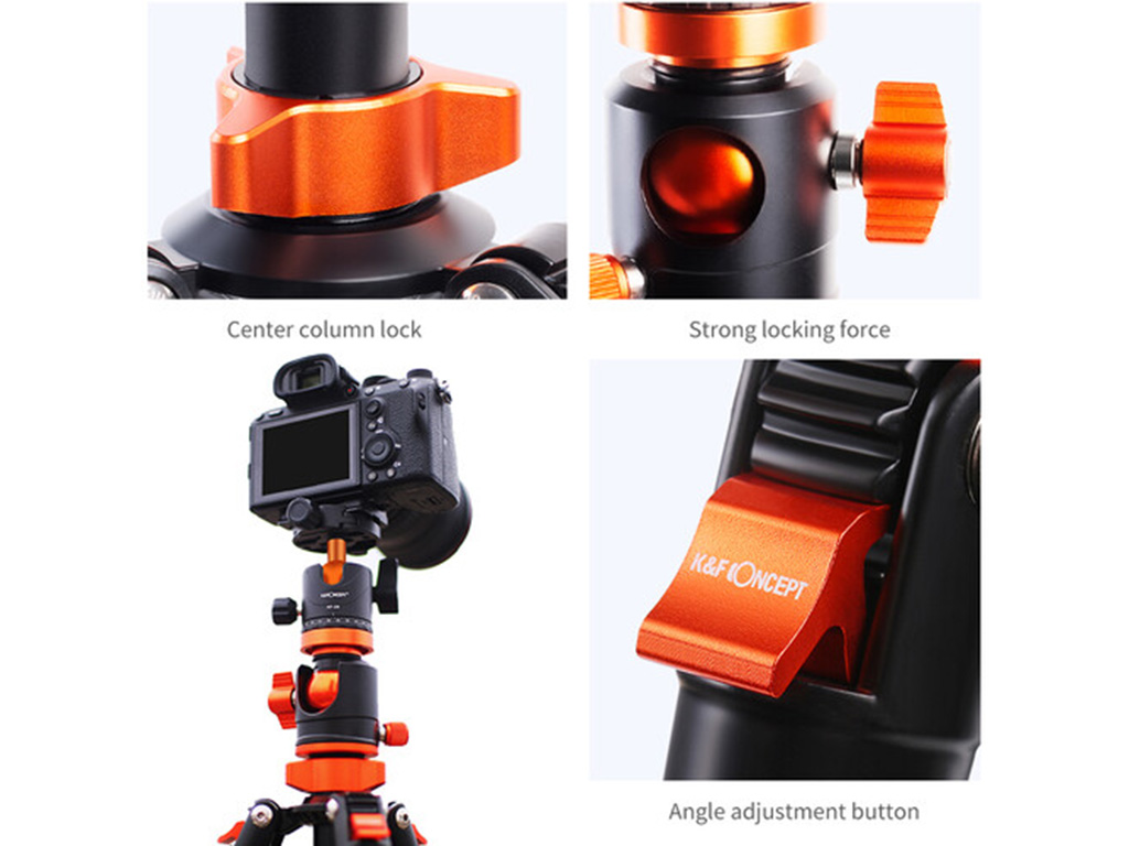 K&F Concept SA254T2 185cm Alüminyum Kompakt Tripod (KF09.090)