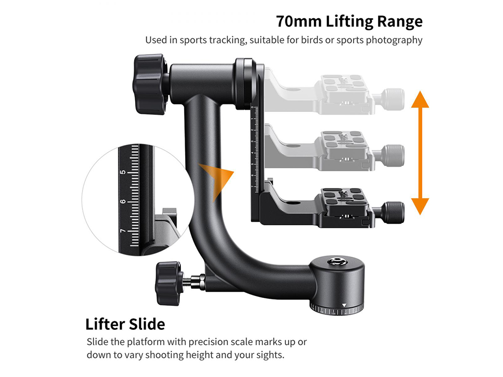 K&F Concept Kuş Gözlem Pan / Tilt Kafa (KF31.033)