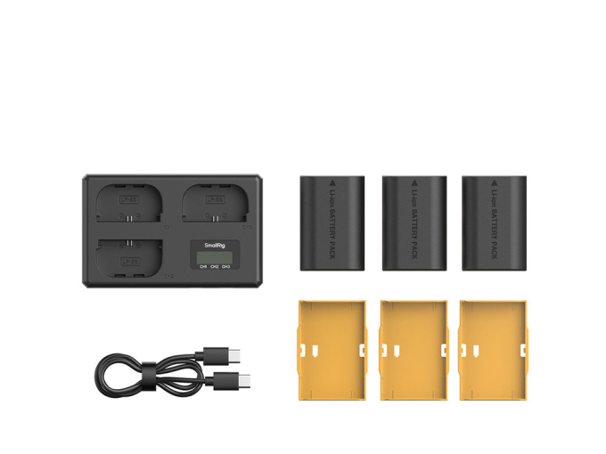 SmallRig 6017 Canon LP-E6NH 3' lü Batarya + Şarj Kiti 3 Batarya + 3' lü Şarj Aleti