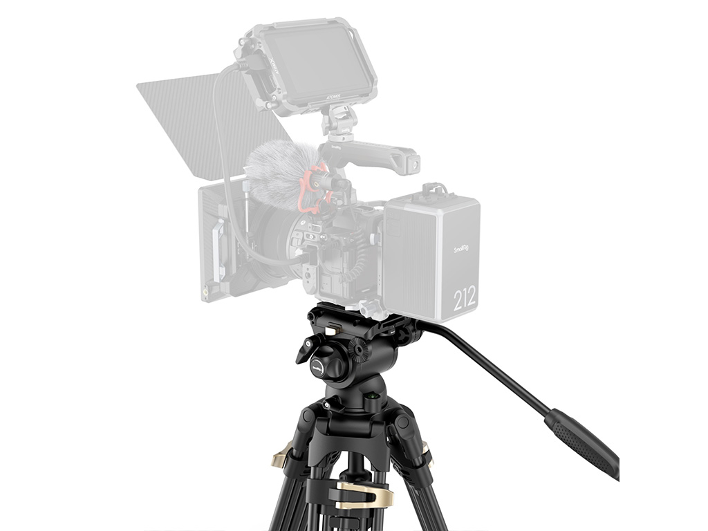 SmallRig 4686 AD-01S Fluid Head 15kg Taşıma Kapasiteli Video Tripodu 197cm Maksimum Uzunluk