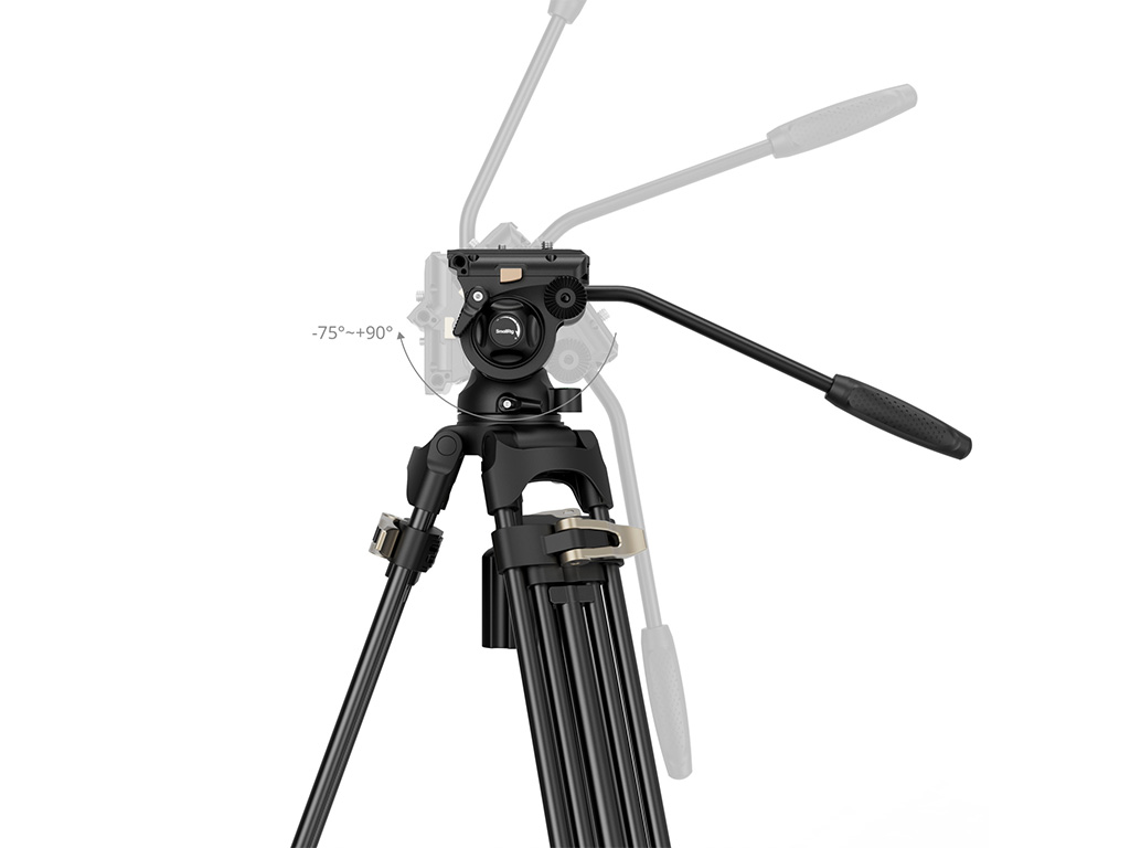 SmallRig 4686 AD-01S Fluid Head 15kg Taşıma Kapasiteli Video Tripodu 197cm Maksimum Uzunluk