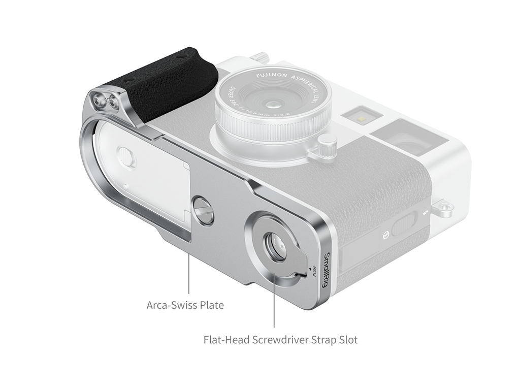 SmallRig 5216 Fujifilm X-Half Uyumlu Gümüş Silikon L Braket Siyah