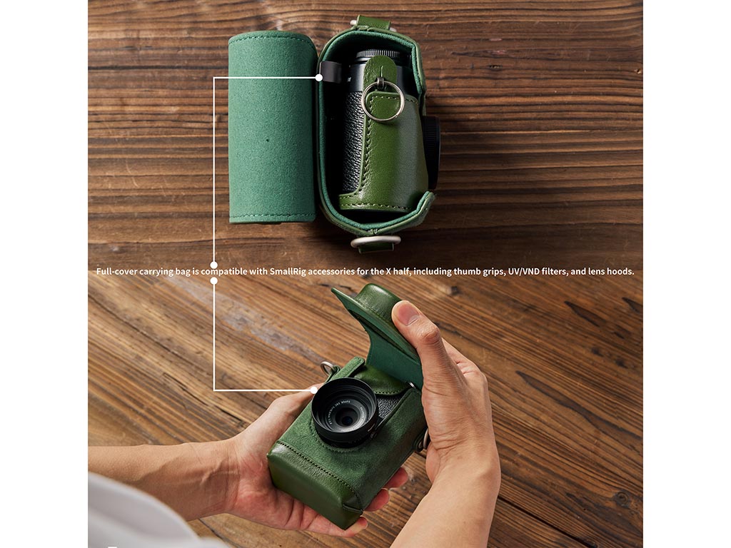 SmallRig 5220 Fujifilm X-Half Uyumlu Yeşil Deri Kılıf Çanta ve Askı