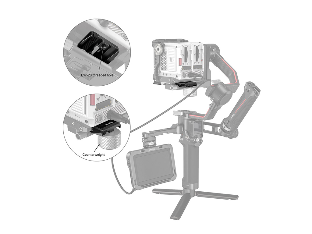 SmallRig 3158B DJI Gimbal için Manfrotto Kızak