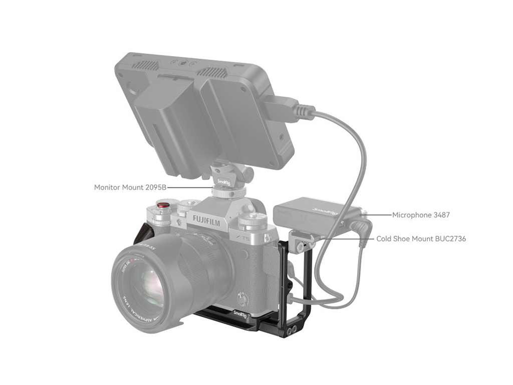 SmallRig 4137 Fujifilm X-T5 Uyumlu Siyah L Braket