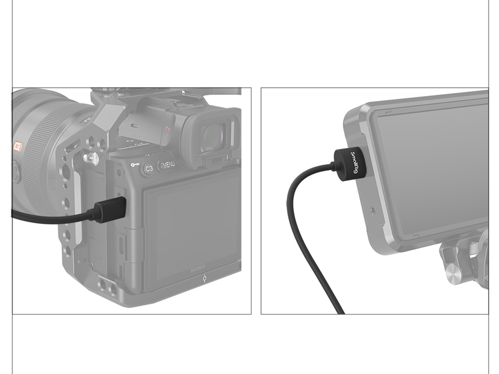 SmallRig 3042 35cm Ultra Slim 4K HDMI Kablo (D-A) Mini HDMI to HDMI