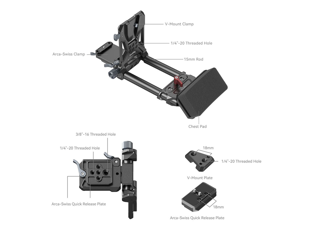 SmallRig 4063 Kompakt V-Mount Plaka Sistemi
