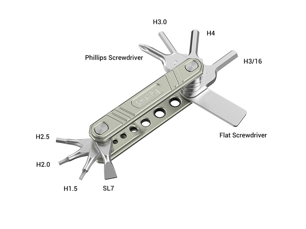SmallRig TC2713 Çok Amaçlı 9 in 1 Katlanır Tornavida Seti