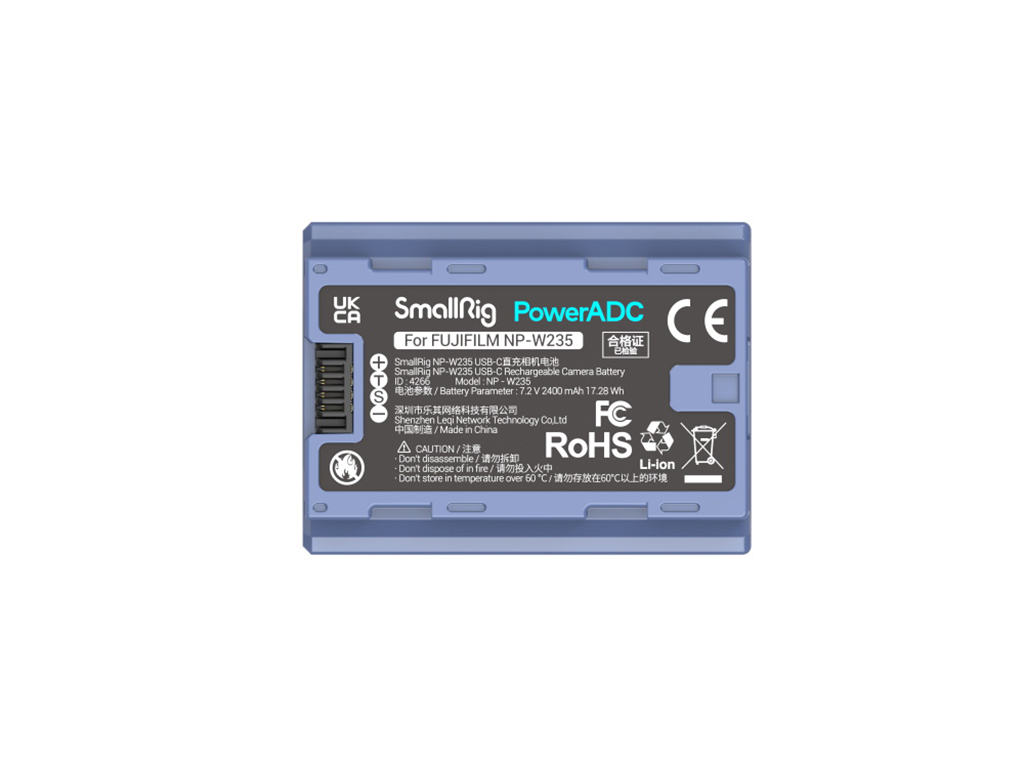 SmallRig 4266 Fujifilm NP-W235 USB-C Batarya
