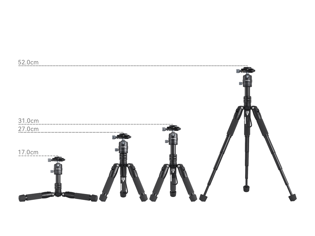 SmallRig 4289 VT-20 Alüminyum 6kg Taşıma Kapasiteli Masaüstü Tripodu 52cm Maksimum Uzunluk