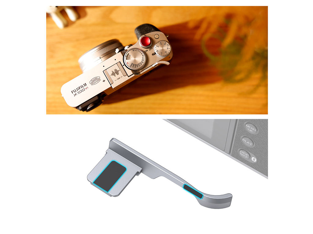 SmallRig 4566 Fujifilm X100VI Uyumlu Gümüş Başparmak Grip Deklanşör Düğmesi Dahil