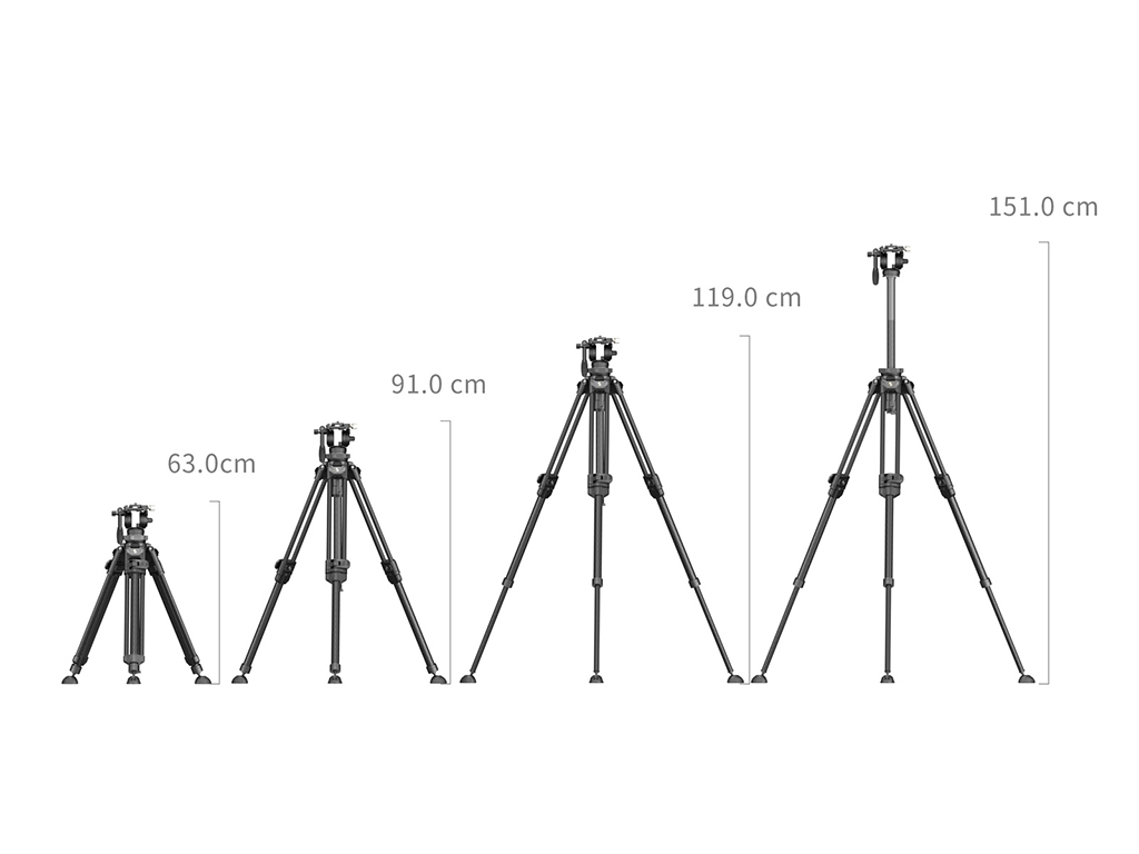 SmallRig 4420 AD-50 Karbon Fiber 15kg Taşıma Kapasiteli Video Tripodu 151cm Maksimum Uzunluk