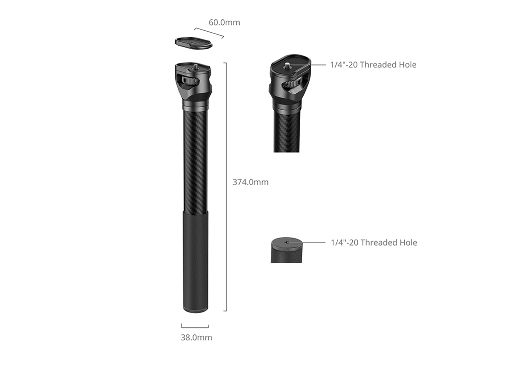 SmallRig 4378 DJI Gimbal Uyumlu 37cm Uzatma Kolu 6kg Taşıma Kapasiteli