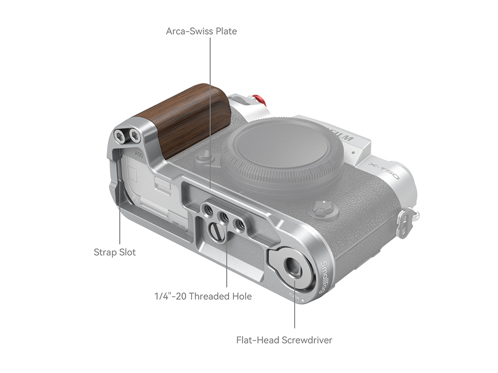 SmallRig 4735 Fujifilm X-T50 Uyumlu Gümüş Ahşap L Braket