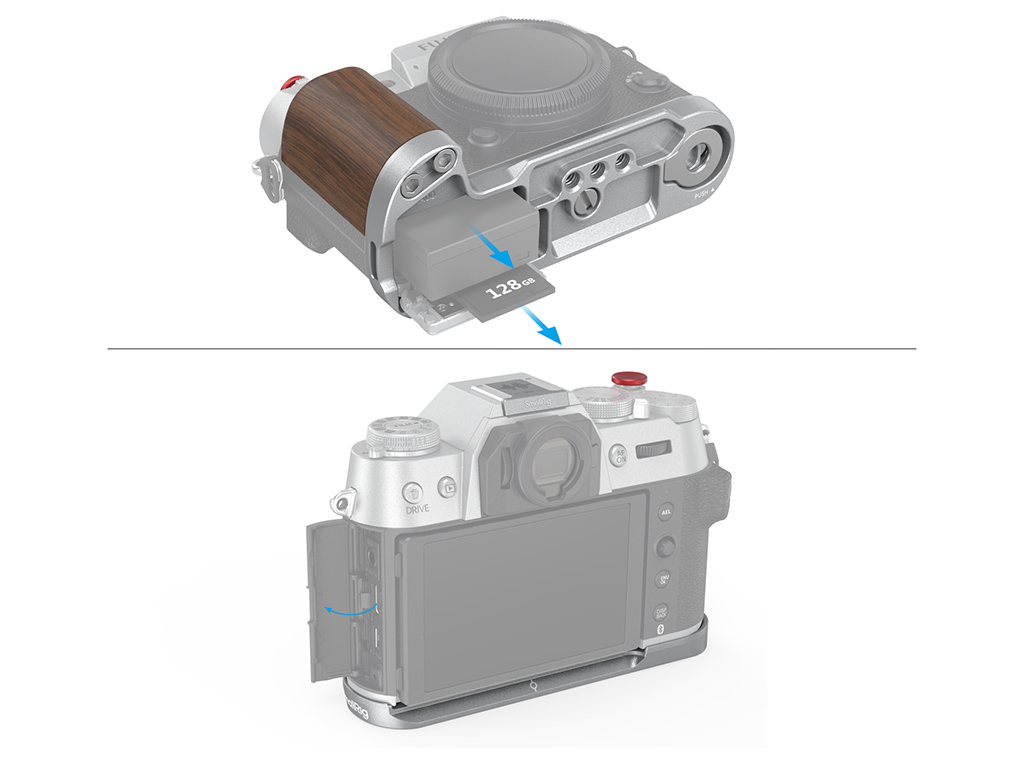 SmallRig 4735 Fujifilm X-T50 Uyumlu Gümüş Ahşap L Braket