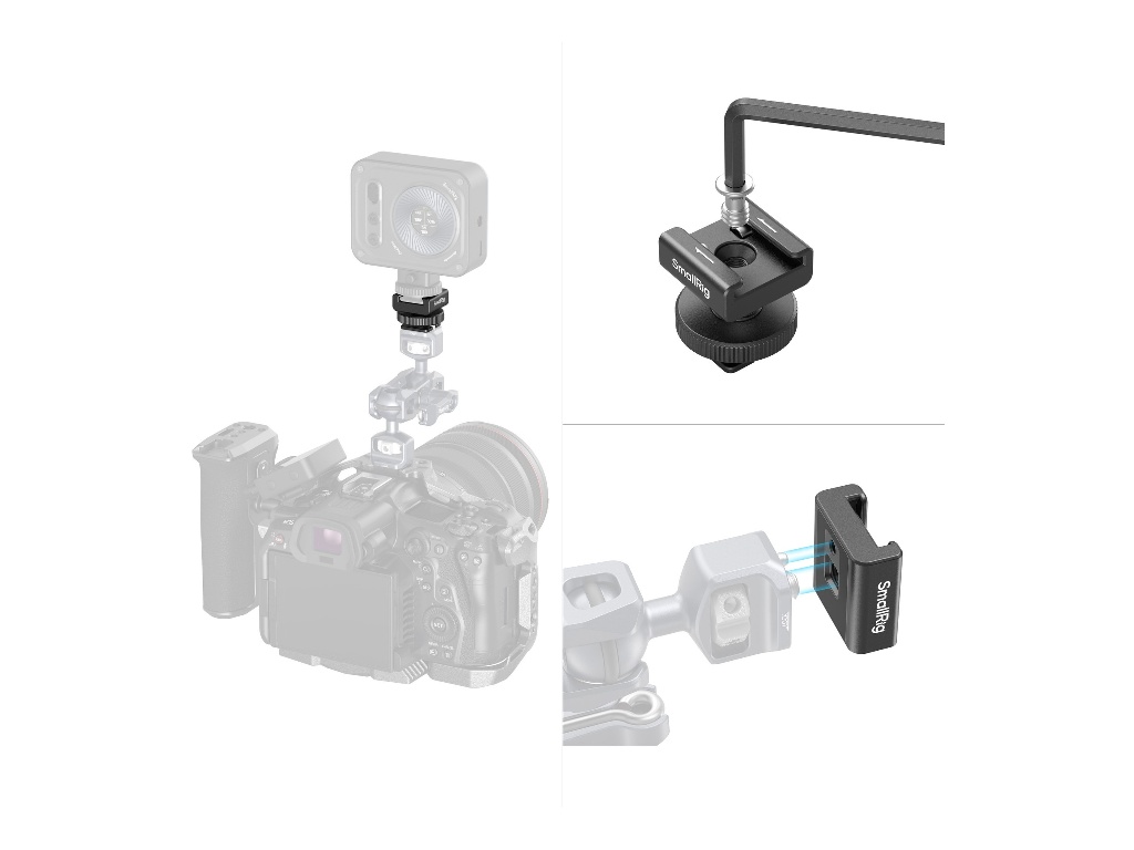 SmallRig 4822 Cold Shoe Mikrofon Bağlantı Aparatı Uyumluluk için Açıklamayı Okuyunuz
